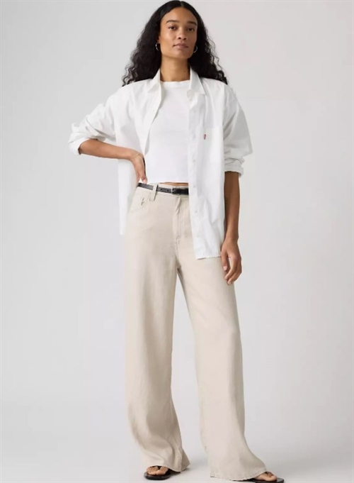 LEVIS CINCH WIDE LEG LINEN JEANS CRYSTAL GREY